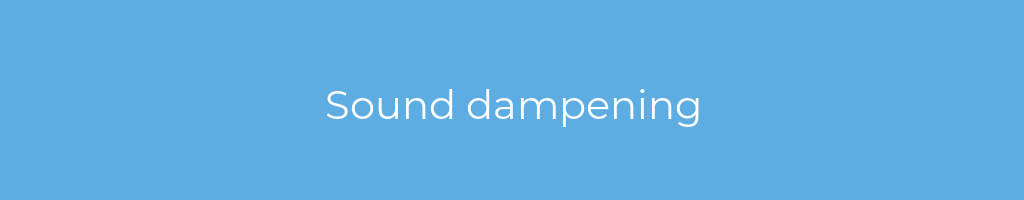 La imagen muestra un fondo azul con un texto centrado en letras blancas que muestra la palabra sound-dampening 